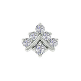 18k White Gold Round Brilliant Cut Elegant Diamond Nose Pin with Screwback of 0.06 Carat